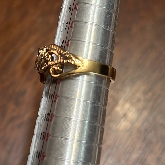 14kt Plated Gold Diamond Cut Heart Swirl Filigree Ring NWT Vintage Sz 5 - Picture 6 of 9